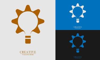 lamp with logo icon element arrangement design vector