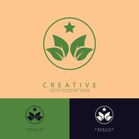 natural leaf icon logo vector