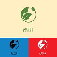green energy logo icon design vector