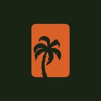 diseño de icono de logotipo simple de árbol de coco vector