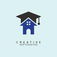 diseño de icono de logotipo de escuela en casa vector