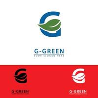 letter g leaf logo template design vector