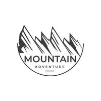 Outdoor adventurous mountain vintage design semi circle symbol illustration design vector