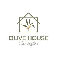 Olive Plant Design House Premium Residential Apartment Building logo design vector