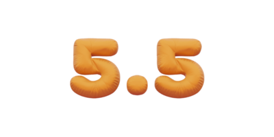 5.5 golden inflatable Helium foil numbers bread balloons style. png