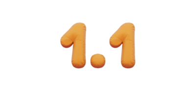 1.1 golden inflatable Helium foil numbers bread balloons style. png