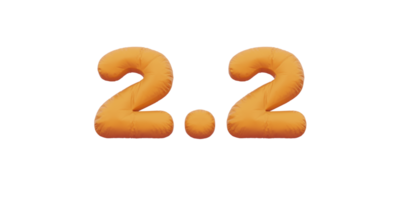 2.2 golden inflatable Helium foil numbers bread balloons style. png