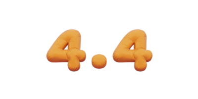 4.4 golden inflatable Helium foil numbers bread balloons style. png