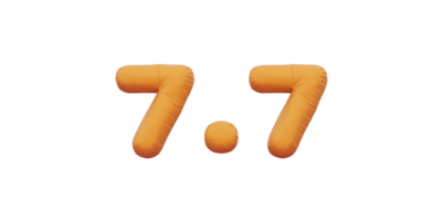 7.7 golden inflatable Helium foil numbers bread balloons style. png