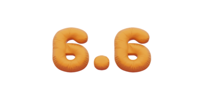 6.6 golden inflatable Helium foil numbers bread balloons style. png