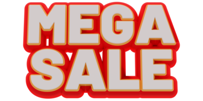 3D Mega Sale Textbanner rendern. png-Abbildung png