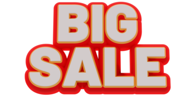 3d big sale text banner rendern. png-Abbildung png