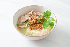 Pho Bo vietnamese soup with pork and rice noodles photo