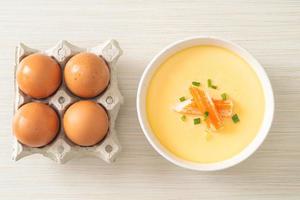 Steamed egg with crab stick photo