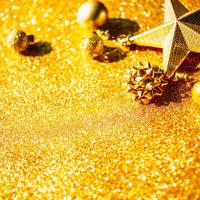 Christmas composition with golden decoration photo