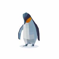 penguin mascot low poly vector