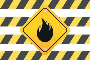 Fire hazard symbol flat vector illustration