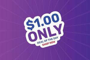 Dollar one only deal of the day shop now sale banner premium vector