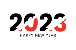 Happy new year 2023 text typography tear paper design vector