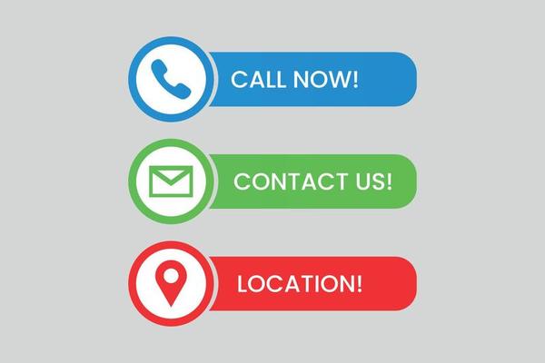 Contact us button with call now label banner and location icon chat sign in modern banners buttons