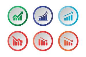 Arrow up down line chart business success concept premium vector