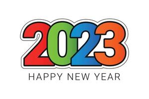 2023 happy new year colorful text typography design vector