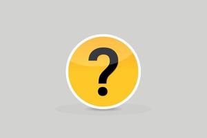 Glossy question mark button icon Premium Vector