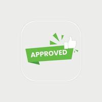 Approved vector thumb up symbol in neumorphism style