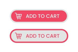 Add to cart buttons with shopping cart icon vector