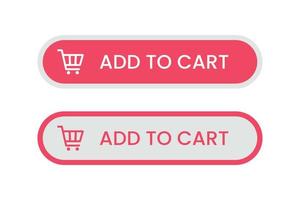 Add to cart buttons with shopping cart icon vector