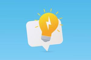 Light bulb in speech bubble vector