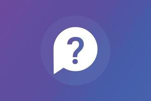 Question mark button with speech bubble vector icon