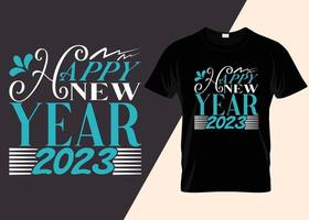 Happy New Year 2023 Typography T-shirt Design vector