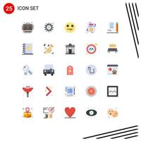 25 Universal Flat Colors Set for Web and Mobile Applications notepad note pad emot jotter female Editable Vector Design Elements