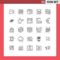 Universal Icon Symbols Group of 25 Modern Lines of marketing money box economy shipping Editable Vector Design Elements