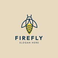 firefly line art logo minimalist vector illustration design