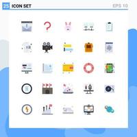 Stock Vector Icon Pack of 25 Line Signs and Symbols for result notepad mark server computer Editable Vector Design Elements