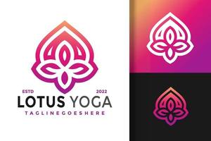 diseño de logotipo de yoga de loto de belleza, vector de logotipos de identidad de marca, logotipo moderno, plantilla de ilustración vectorial de diseños de logotipos