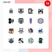 16 Creative Icons Modern Signs and Symbols of monitor workplace chart interior stat Editable Creative Vector Design Elements