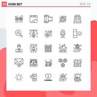 Line Pack of 25 Universal Symbols of news business camera switch power Editable Vector Design Elements