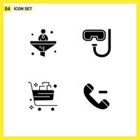 User Interface Pack of 4 Basic Solid Glyphs of business buy financial snorkeling commerce Editable Vector Design Elements