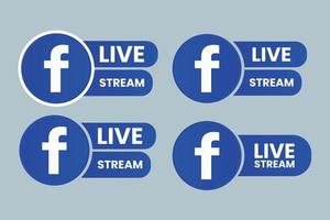 Facebook live stream button vector