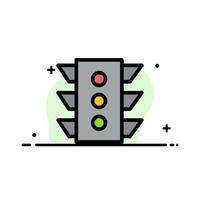 Light Traffic signal Navigation rule  Business Flat Line Filled Icon Vector Banner Template