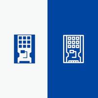 Disk Drive Hardware Solid Ssd Line and Glyph Solid icon Blue banner Line and Glyph Solid icon Blue banner vector