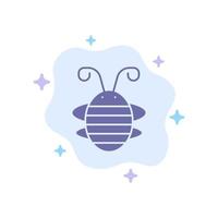 Bee Insect Beetle Bug Ladybird Ladybug Blue Icon on Abstract Cloud Background vector