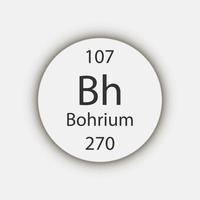 Bohrium symbol. Chemical element of the periodic table. Vector illustration.