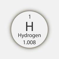 símbolo de hidrógeno elemento químico de la tabla periódica. ilustración vectorial vector