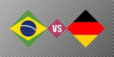 Brazil vs Germany flag concept. Vector illustration.