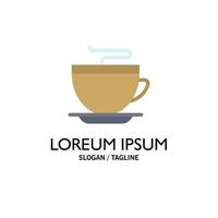 plantilla de logotipo de empresa de limpieza de taza de café de té color plano vector