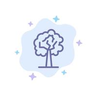 Tree Plant Growth Blue Icon on Abstract Cloud Background vector